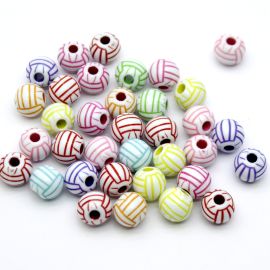 Conta Plástica / 12mm - Bola de Basquete -  (10 gramas) - Cores Diversas