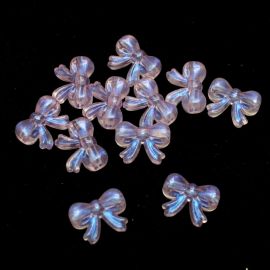 Conta Plástica Fosca Irisada / Laço 15X20mm (10 gramas)