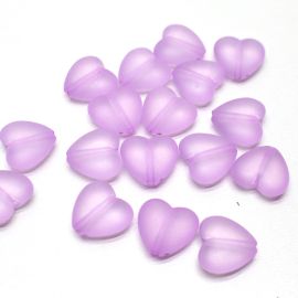 Conta Plástica Fosca / Coração 17x18mm (10 gramas)