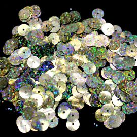 Paetê / 8mm - Holográfico (10 gramas) - Prata