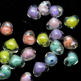 Mix Multicolorido / 13x15mm - Coração - Transparente Irisado (10 Gramas)
