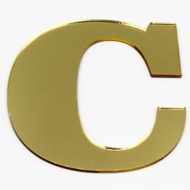Letras de Acrílico / 8x9cm (G) - (UNIDADE) - Dourado - C