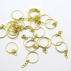 Argola de Chaveiro com Corrente / 20mm - (100 UNIDADES)-Dourado