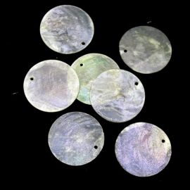 Casquinha de Casquinha de Madrepérola / 30mm - Redonda com Furo (unidade) - Creme 