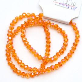 Rondela de Vidro 4mm / Transparente Furta-Cor (1 Fio)