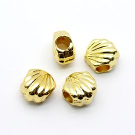 Entremeio de Metal / 11x10mm - Concha (unidade)-Dourado