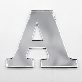 Letras de Acrílico / 4,5x5cm (P) - (UNIDADE) - Prata - A