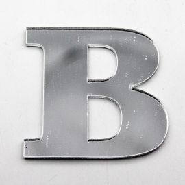Letras de Acrílico / 4,5x5cm (P) - (UNIDADE) - Prata - B