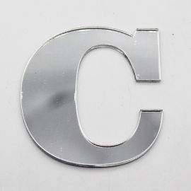 Letras de Acrílico / 4,5x5cm (P) - (UNIDADE) - Prata - C