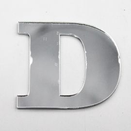 Letras de Acrílico / 4,5x5cm (P) - (UNIDADE) - Prata - D