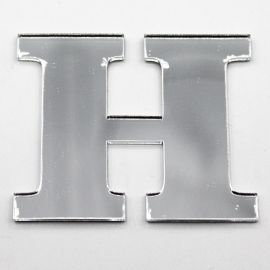 Letras de Acrílico / 4,5x5cm (P) - (UNIDADE) - Prata - H