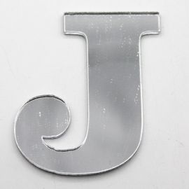 Letras de Acrílico / 4,5x5cm (P) - (UNIDADE) - Prata - J