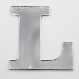 Letras de Acrílico / 4,5x5cm (P) - (UNIDADE) - Prata - L