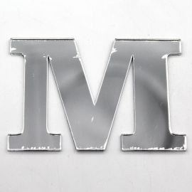 Letras de Acrílico / 4,5x5cm (P) - (UNIDADE) - Prata - M