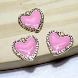 Pingente de Metal Dourado / 21mm - Detalhe em Strass (unidade)