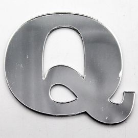 Letras de Acrílico / 4,5x5cm (P) - (UNIDADE) - Prata - Q