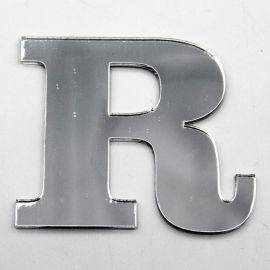 Letras de Acrílico / 4,5x5cm (P) - (UNIDADE) - Prata - R