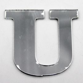 Letras de Acrílico / 4,5x5cm (P) - (UNIDADE) - Prata - U