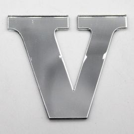 Letras de Acrílico / 4,5x5cm (P) - (UNIDADE) - Prata - V