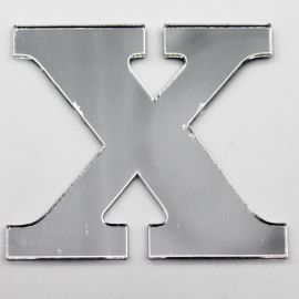 Letras de Acrílico / 4,5x5cm (P) - (UNIDADE) - Prata - X