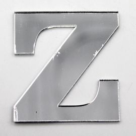 Letras de Acrílico / 4,5x5cm (P) - (UNIDADE) - Prata - Z