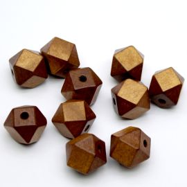 Conta de Madeira / 20x26mm - Cubo (12 gramas)-Caramelo