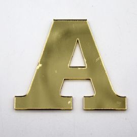 Letras de Acrílico / 4,5x5cm (P) - (UNIDADE) - Dourado - A
