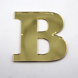 Letras de Acrílico / 4,5x5cm (P) - (UNIDADE) - Dourado - B
