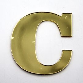 Letras de Acrílico / 4,5x5cm (P) - (UNIDADE) - Dourado - C