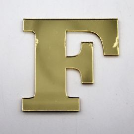 Letras de Acrílico / 4,5x5cm (P) - (UNIDADE) - Dourado - F