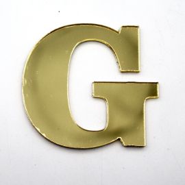 Letras de Acrílico / 4,5x5cm (P) - (UNIDADE) - Dourado - G