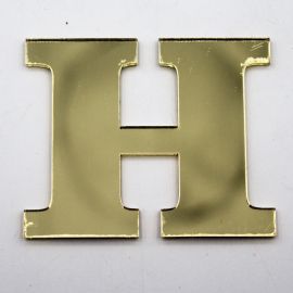 Letras de Acrílico / 4,5x5cm (P) - (UNIDADE) - Dourado - H