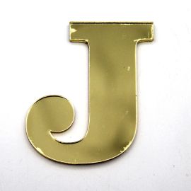 Letras de Acrílico / 4,5x5cm (P) - (UNIDADE) - Dourado - J