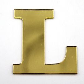 Letras de Acrílico / 4,5x5cm (P) - (UNIDADE) - Dourado - L