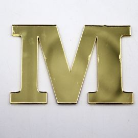 Letras de Acrílico / 4,5x5cm (P) - (UNIDADE) - Dourado - M