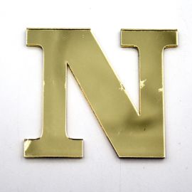 Letras de Acrílico / 4,5x5cm (P) - (UNIDADE) - Dourado - N