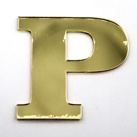 Letras de Acrílico / 4,5x5cm (P) - (UNIDADE) - Dourado - P