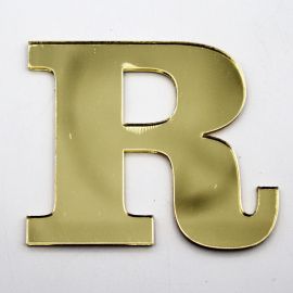 Letras de Acrílico / 4,5x5cm (P) - (UNIDADE) - Dourado - R