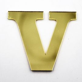 Letras de Acrílico / 4,5x5cm (P) - (UNIDADE) - Dourado - V