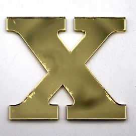 Letras de Acrílico / 4,5x5cm (P) - (UNIDADE) - Dourado - X