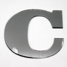 Letras de Acrílico / 8x9cm (G) - (UNIDADE) - Prata - C