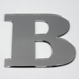 Letras de Acrílico / 8x9cm (G) - (UNIDADE) - Prata - B