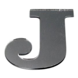 Letras de Acrílico / 8x9cm (G) - (UNIDADE) - Prata - J