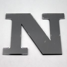 Letras de Acrílico / 8x9cm (G) - (UNIDADE) - Prata - N