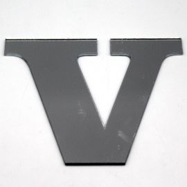 Letras de Acrílico / 8x9cm (G) - (UNIDADE) - Prata - V