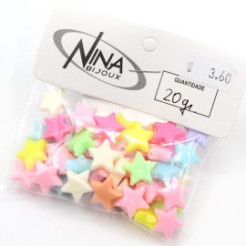 Mix Multicolorido Leitoso / 14mm - Estrela (20 Gramas)