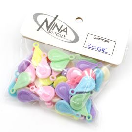 Mix Multicolorido Leitoso / 22x12mm - Pingente - Gota (20 gramas)