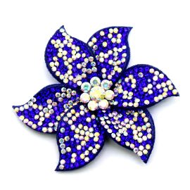 Flor de Feltro  com Strass / 6,5cm - (unidade)