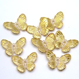 Pingente de Plástico ABS / 30x40mm - Borboleta com Borda Dourado (10 gramas)
