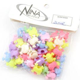 Mix Multicolorido Leitoso / 14x12mm - Caveira (20 gramas)